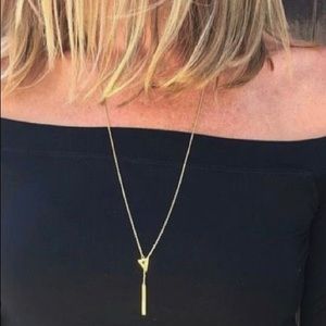 Stella & Dot Triangle Lariat Necklace -Mint Con.